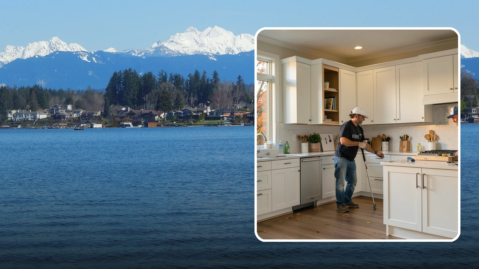 Shaker Cabinet Installation in Lake Stevens, Snohomish County, WA - Installing timeless shaker-style cabinets whose clean, framed doors suit both classic and modern PNW homes.