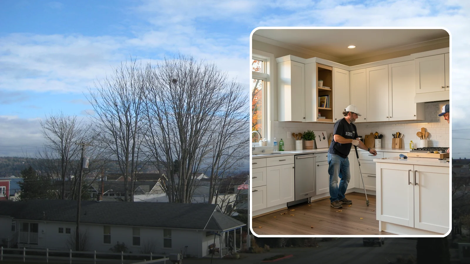 Shaker Cabinet Installation in Langley, Island County, WA - Installing timeless shaker-style cabinets whose clean, framed doors suit both classic and modern PNW homes.