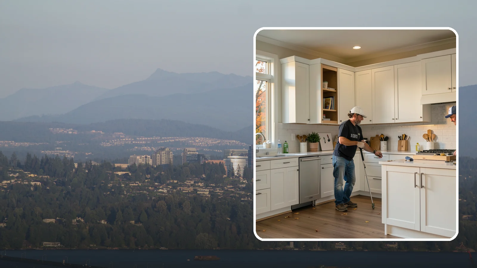Shaker Cabinet Installation in Medina, King County, WA - Installing timeless shaker-style cabinets whose clean, framed doors suit both classic and modern PNW homes.