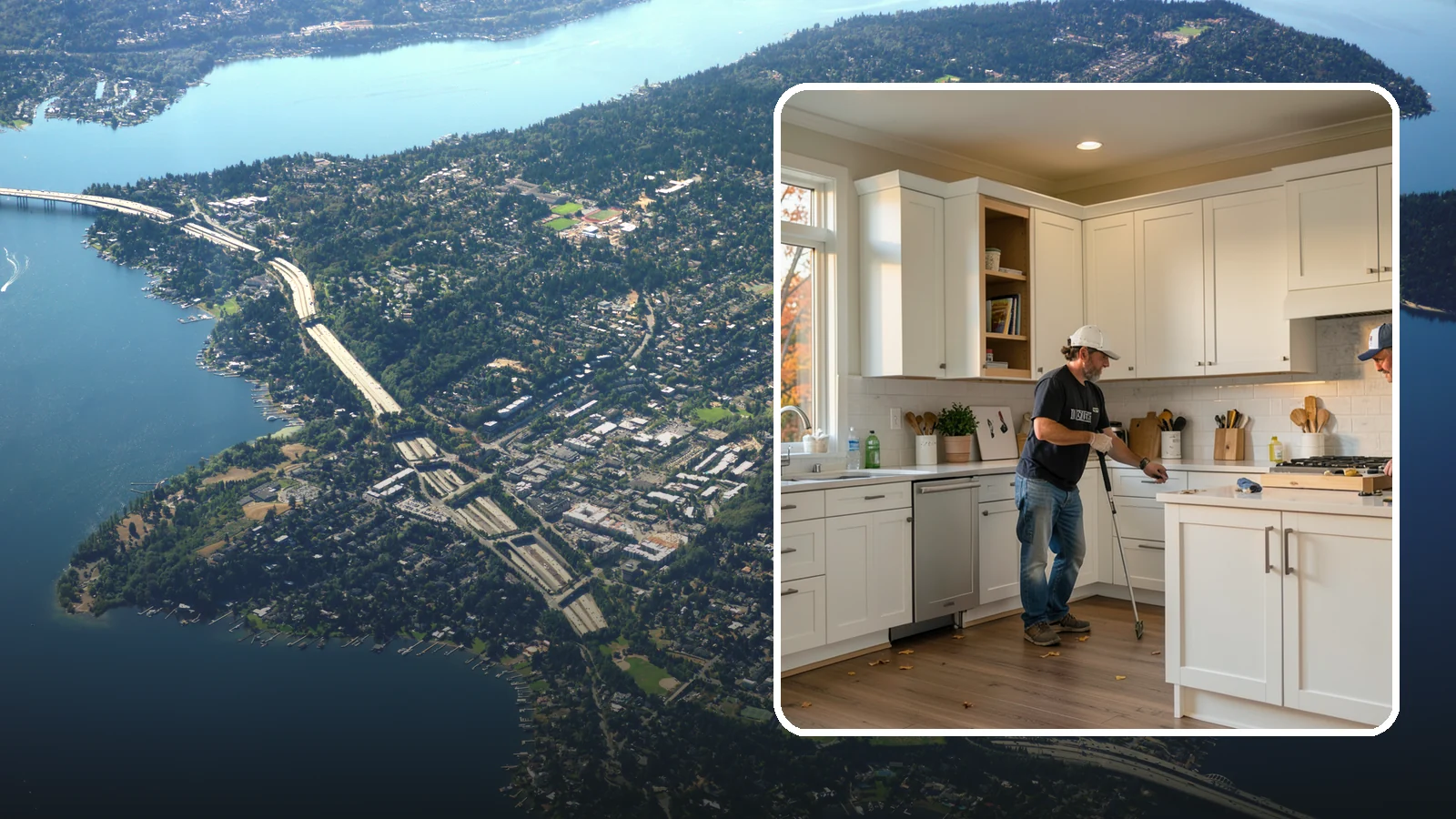 Shaker Cabinet Installation in Mercer Island, King County, WA - Installing timeless shaker-style cabinets whose clean, framed doors suit both classic and modern PNW homes.