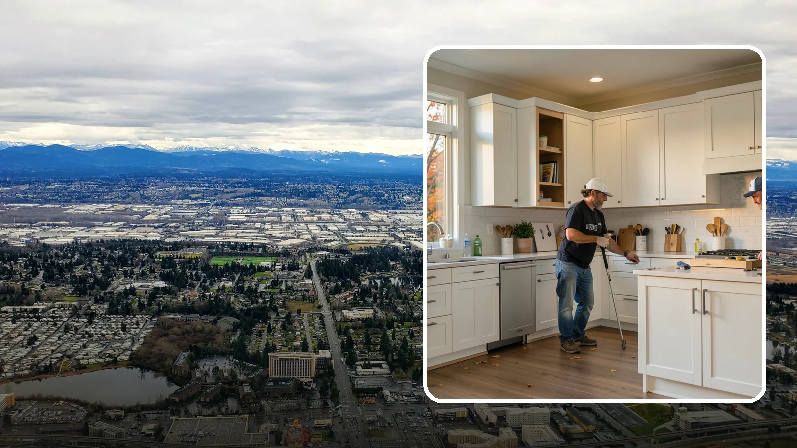 Shaker Cabinet Installation in SeaTac, King County, WA - Installing timeless shaker-style cabinets whose clean, framed doors suit both classic and modern PNW homes.