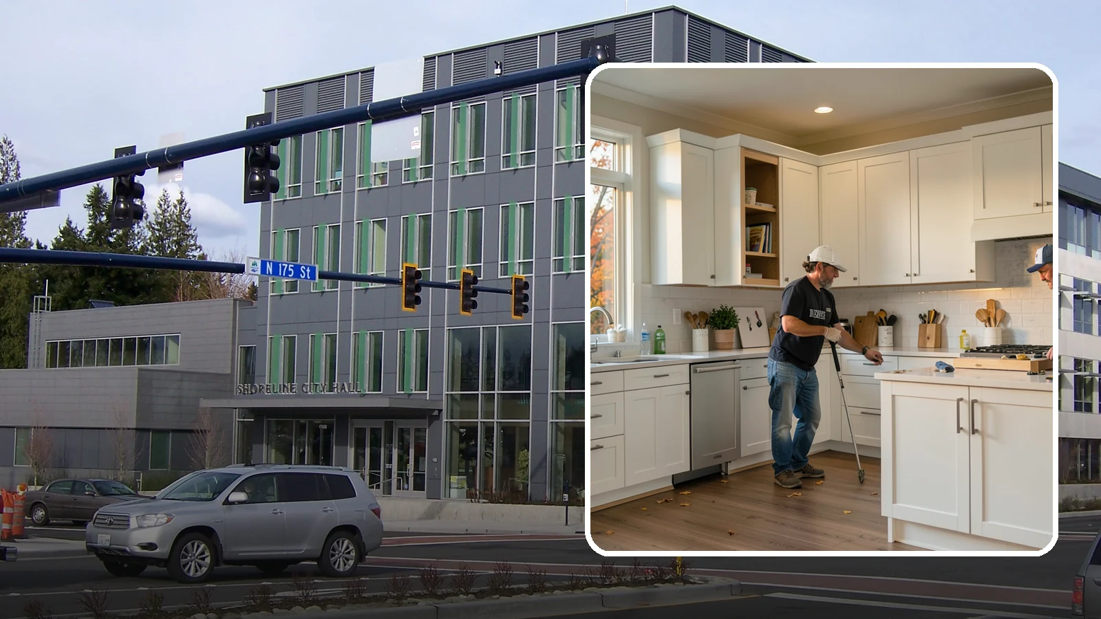 Shaker Cabinet Installation in Shoreline, King County, WA - Installing timeless shaker-style cabinets whose clean, framed doors suit both classic and modern PNW homes.