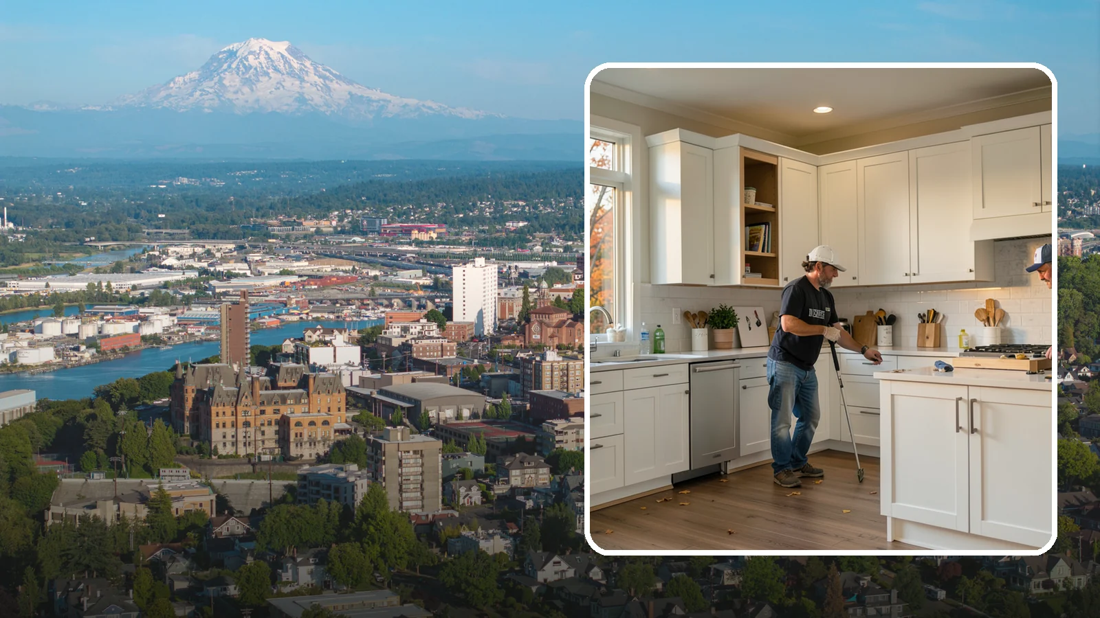 Shaker Cabinet Installation in Tacoma, Pierce County, WA - Installing timeless shaker-style cabinets whose clean, framed doors suit both classic and modern PNW homes.