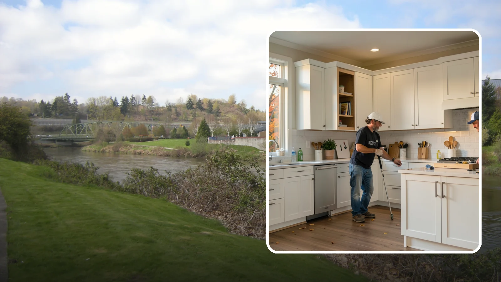 Shaker Cabinet Installation in Tukwila, King County, WA - Installing timeless shaker-style cabinets whose clean, framed doors suit both classic and modern PNW homes.
