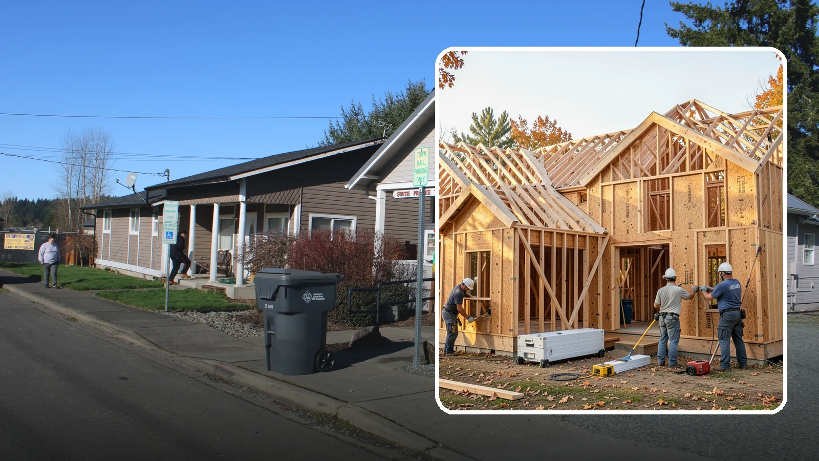 Sheathing Installation in South Prairie, Pierce County, WA - We install wall and roof sheathing that braces the structure and creates the surface your weather barrier attaches to.