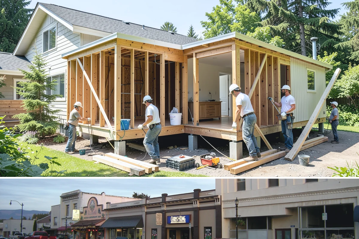 Shed Construction in Burlington, Skagit County, WA - Sheds go up quickly in dry weather, so late spring through early fall keeps the build clean and on schedule.