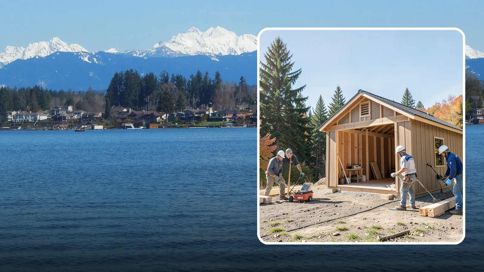 Shed Construction in Lake Stevens, Snohomish County, WA - Custom-built storage sheds sized and finished to match your yard and needs.