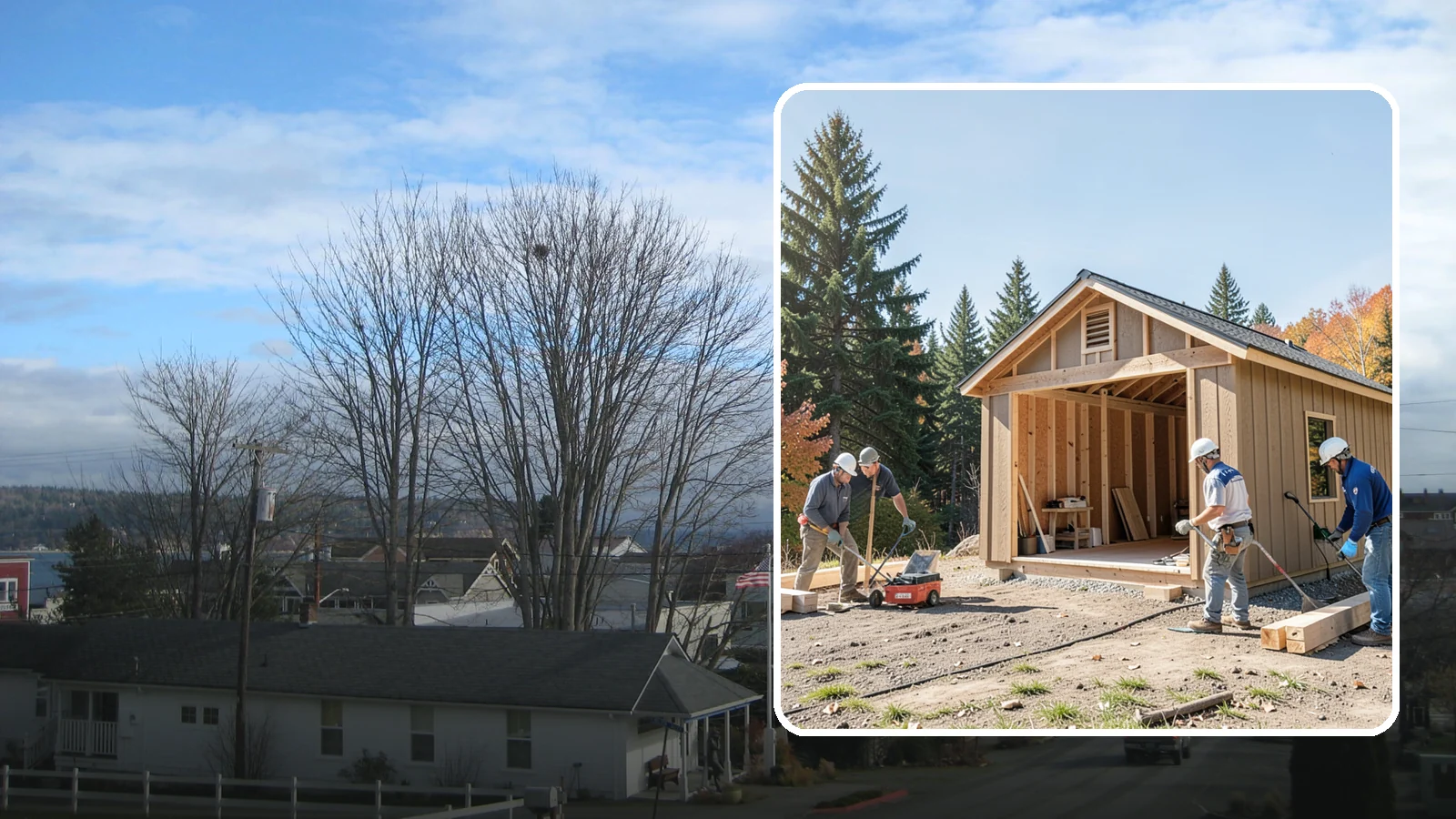 Shed Construction in Langley, Island County, WA - Custom-built storage sheds sized and finished to match your yard and needs.