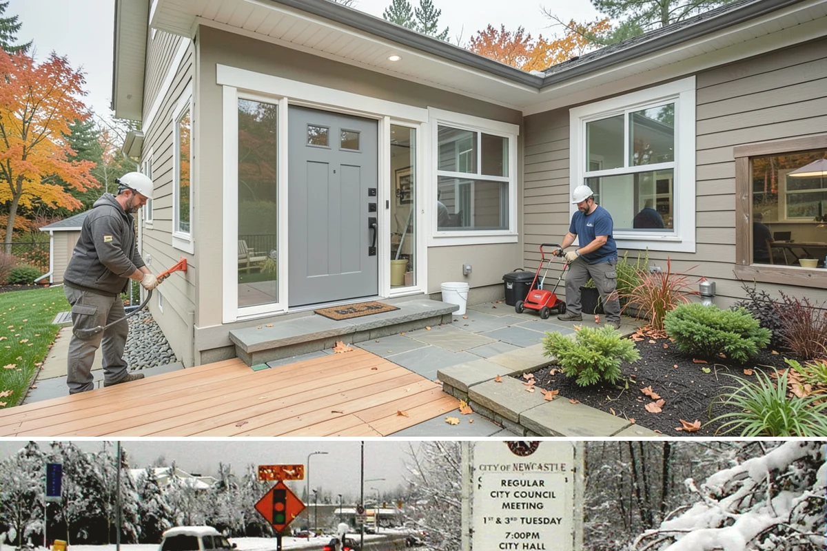 Shed Construction in Newcastle, King County, WA - Sheds go up quickly in dry weather, so late spring through early fall keeps the build clean and on schedule.