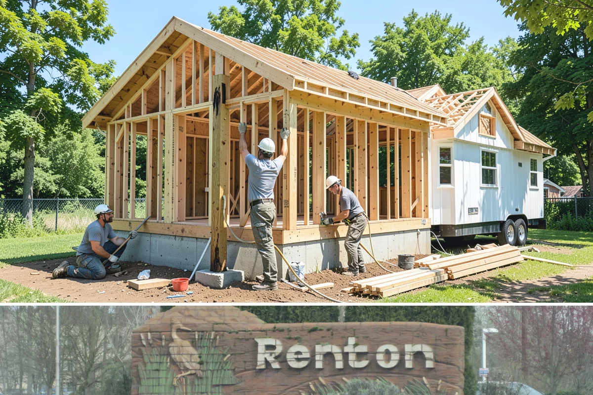 Shed Construction in Renton, King County, WA - Sheds go up quickly in dry weather, so late spring through early fall keeps the build clean and on schedule.