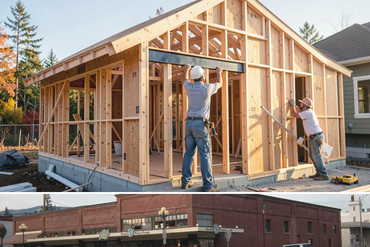 Shed Construction in Sedro-Woolley, Skagit County, WA - Sheds go up quickly in dry weather, so late spring through early fall keeps the build clean and on schedule.