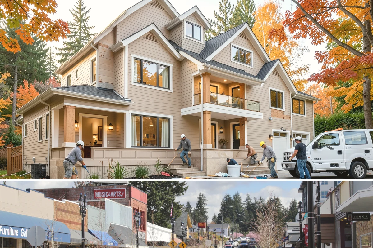 Shiplap Installation in Bothell, King County, WA - Shiplap installs cleanly year-round indoors and is a popular cozy upgrade during the darker Puget Sound winter months.