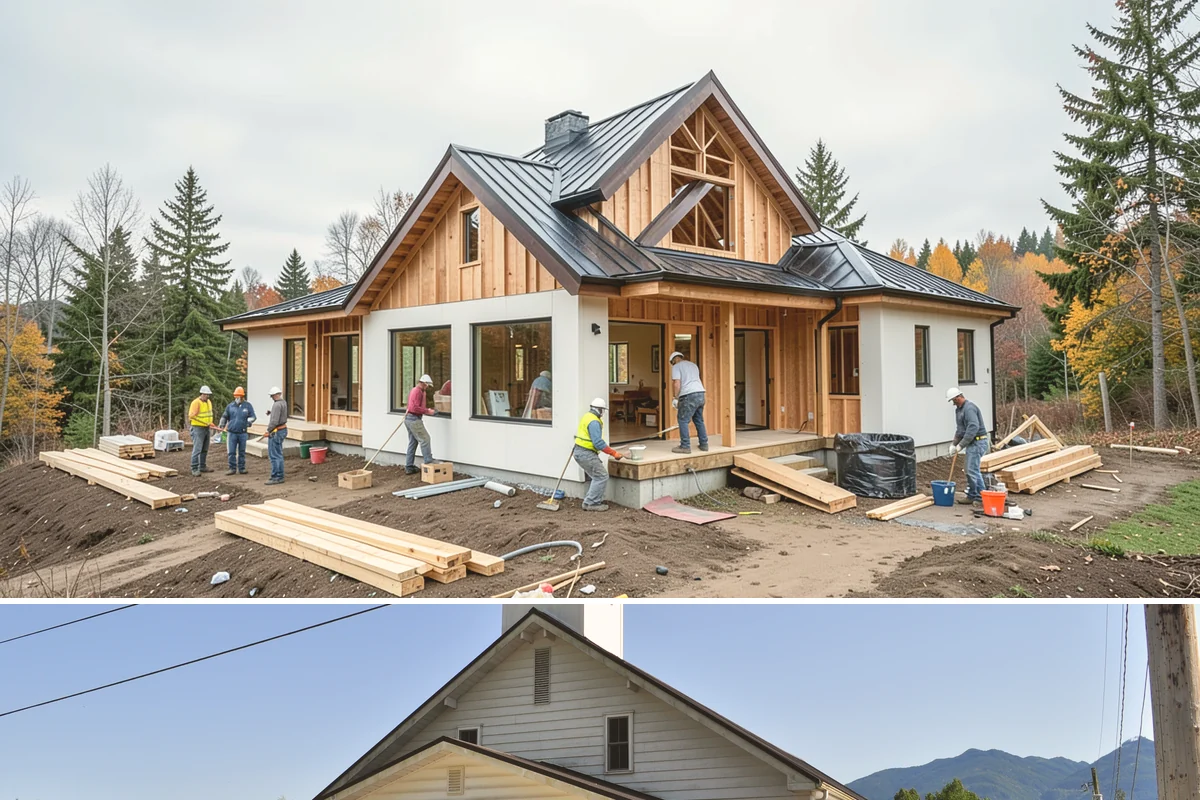 Shiplap Installation in Concrete, Skagit County, WA - Shiplap installs cleanly year-round indoors and is a popular cozy upgrade during the darker Puget Sound winter months.