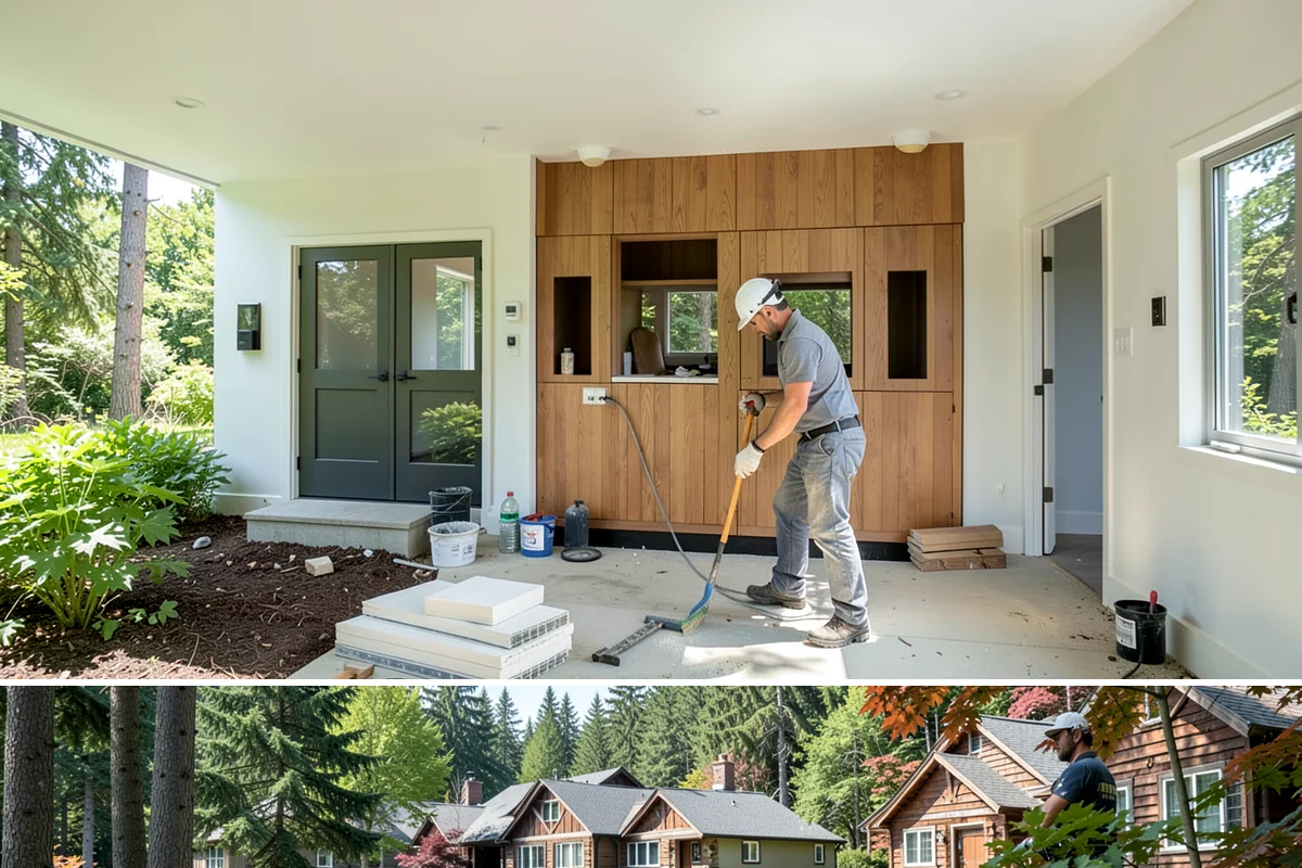 Shiplap Installation in Edgewood, Pierce County, WA - Shiplap installs cleanly year-round indoors and is a popular cozy upgrade during the darker Puget Sound winter months.
