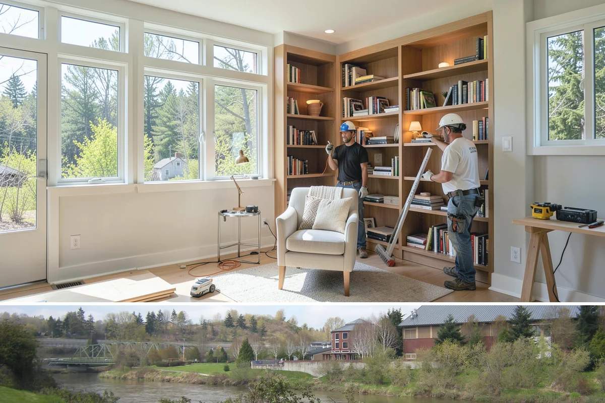 Shiplap Installation in Tukwila, King County, WA - Shiplap installs cleanly year-round indoors and is a popular cozy upgrade during the darker Puget Sound winter months.