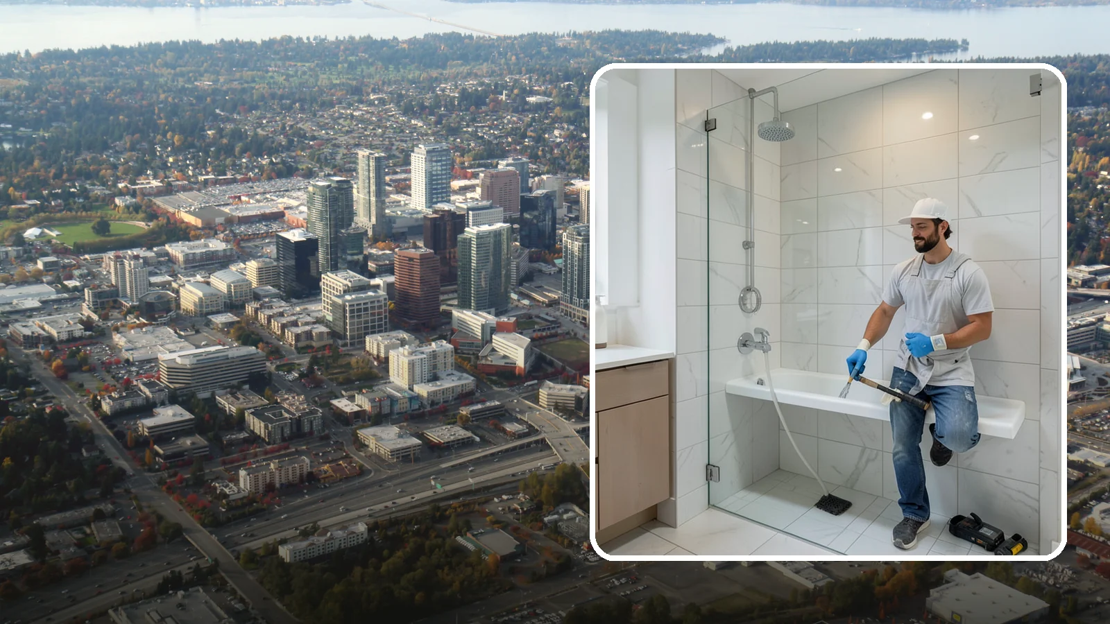 Shower Bench Installation in Bellevue, King County, WA - A shower bench installation adds a sturdy, waterproof seat for comfort and safer bathing.
