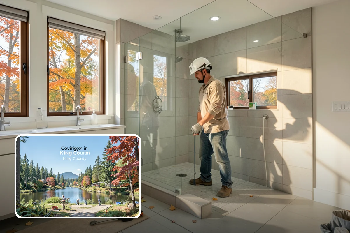 Shower Bench Installation in Covington, King County, WA - Adds a safe place to sit while bathing