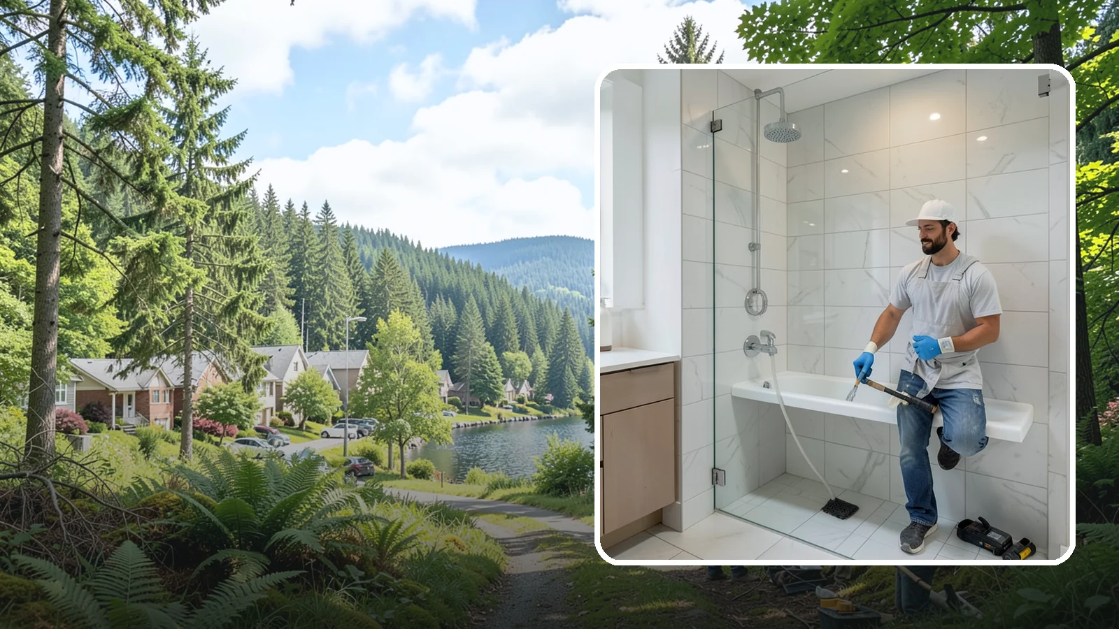 Shower Bench Installation in Lake Forest Park, King County, WA - A shower bench installation adds a sturdy, waterproof seat for comfort and safer bathing.