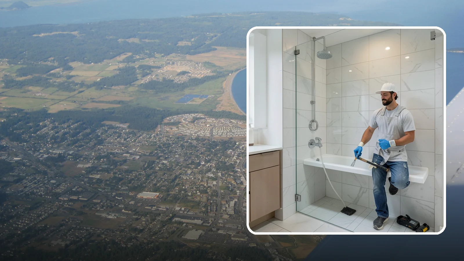 Shower Bench Installation in Oak Harbor, Island County, WA - A shower bench installation adds a sturdy, waterproof seat for comfort and safer bathing.