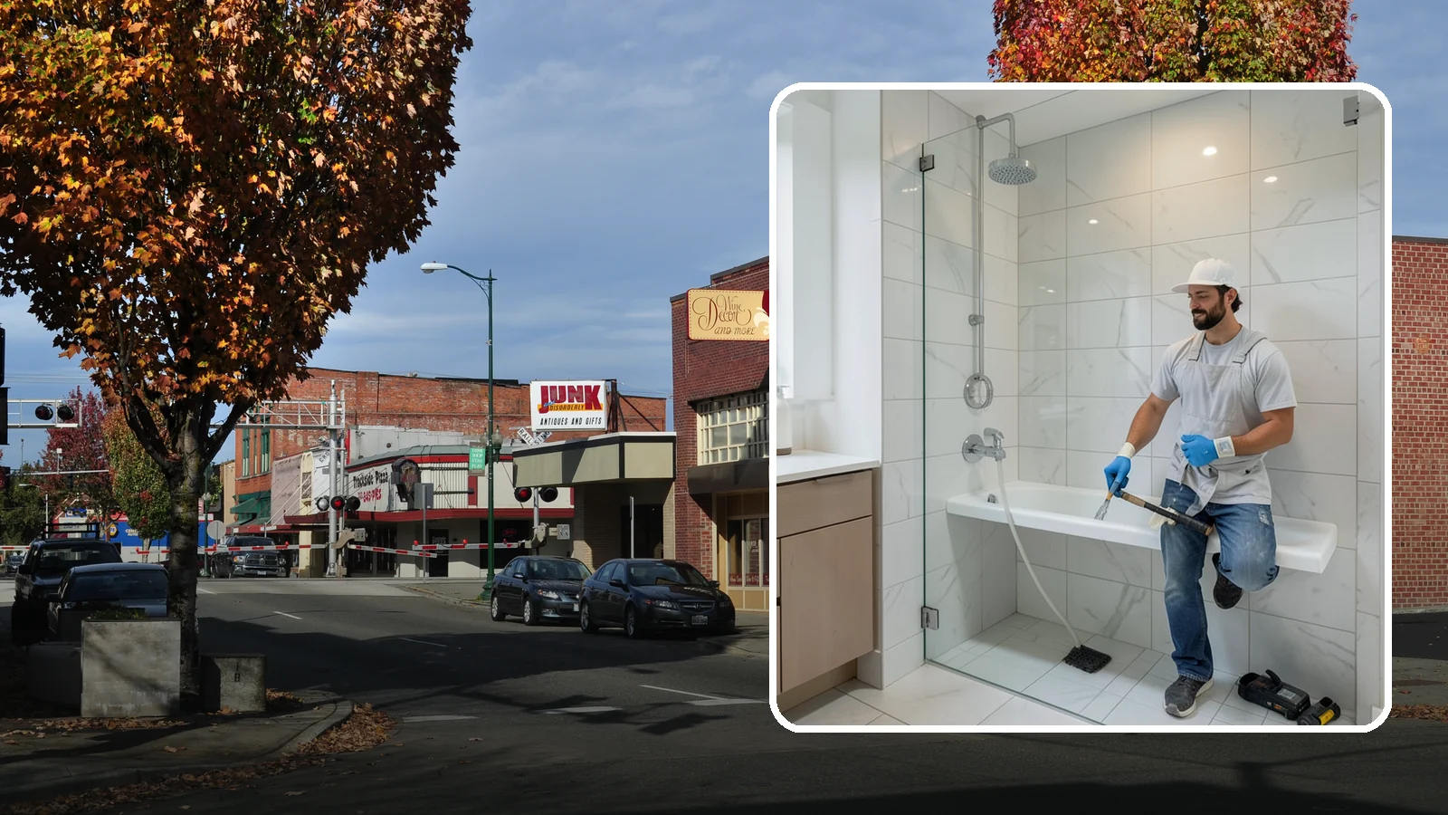 Shower Bench Installation in Puyallup, Pierce County, WA - A shower bench installation adds a sturdy, waterproof seat for comfort and safer bathing.