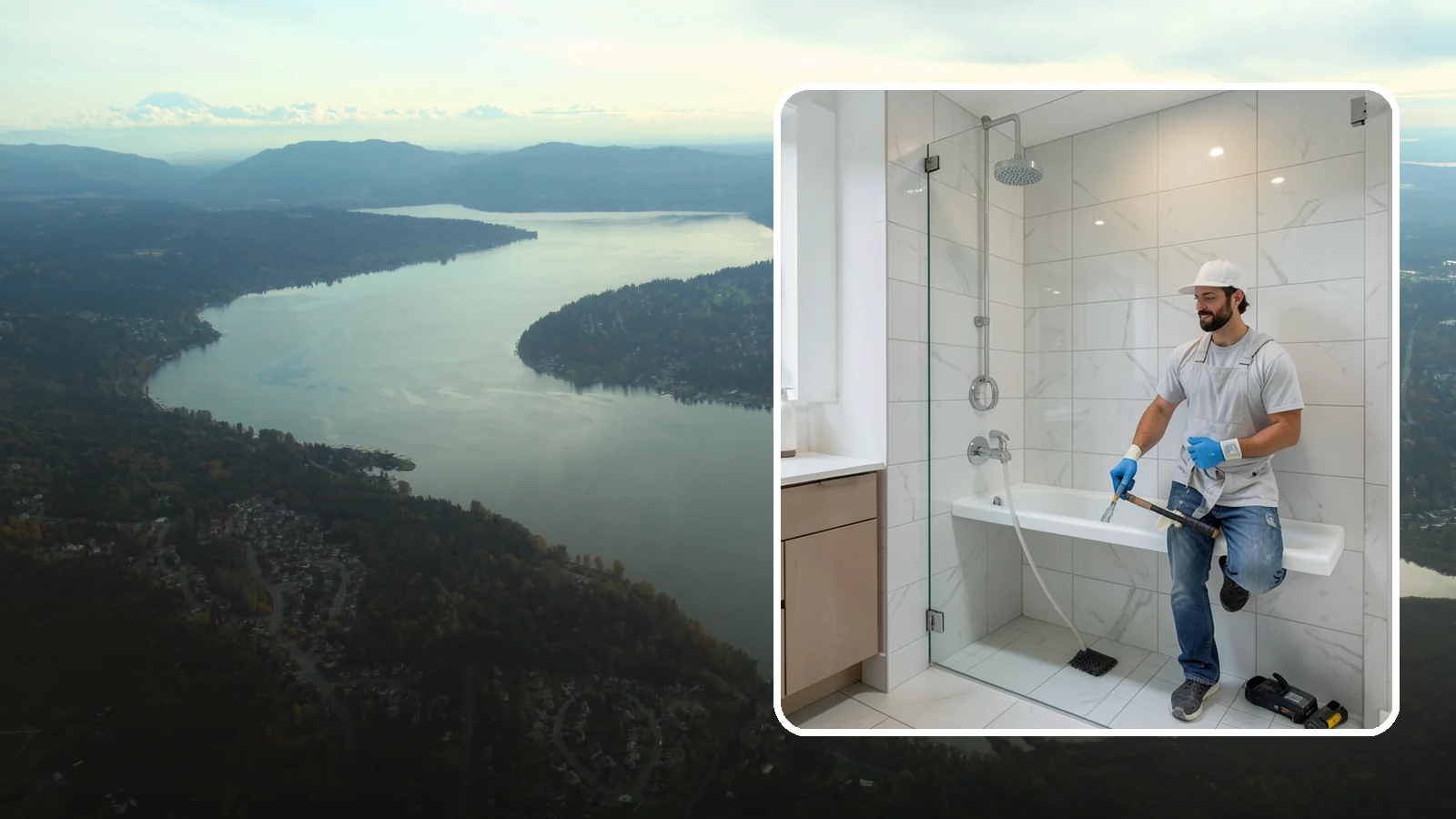 Shower Bench Installation in Sammamish, King County, WA - A shower bench installation adds a sturdy, waterproof seat for comfort and safer bathing.