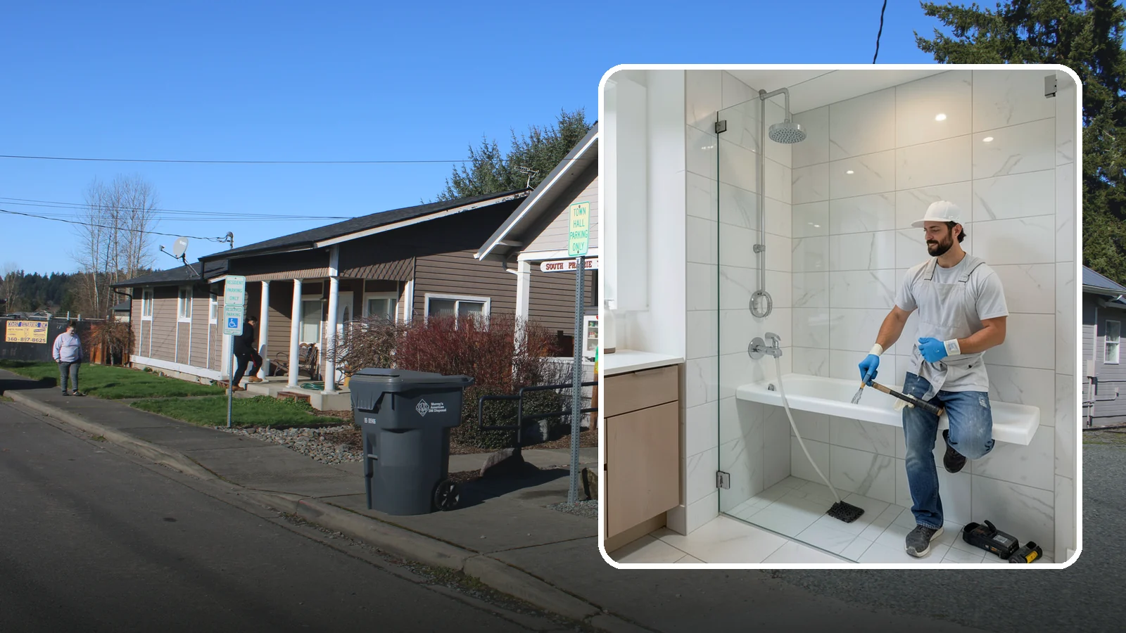 Shower Bench Installation in South Prairie, Pierce County, WA - A shower bench installation adds a sturdy, waterproof seat for comfort and safer bathing.