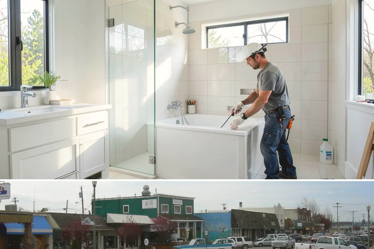 Shower Bench Installation in Stanwood, Snohomish County, WA - A bench is usually added during a shower build, so pairing it with a winter enclosure project keeps everything on one schedule.