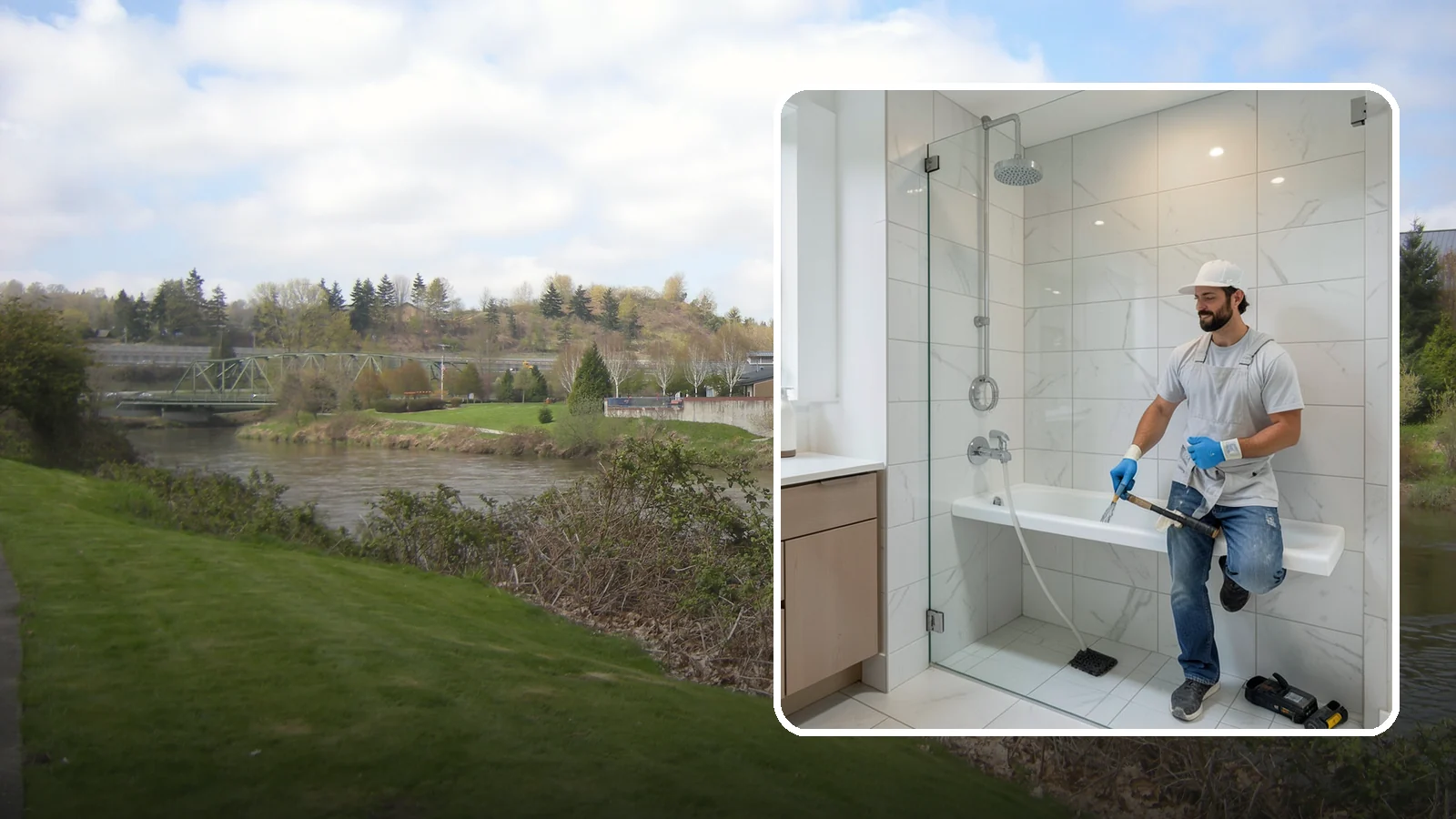 Shower Bench Installation in Tukwila, King County, WA - A shower bench installation adds a sturdy, waterproof seat for comfort and safer bathing.