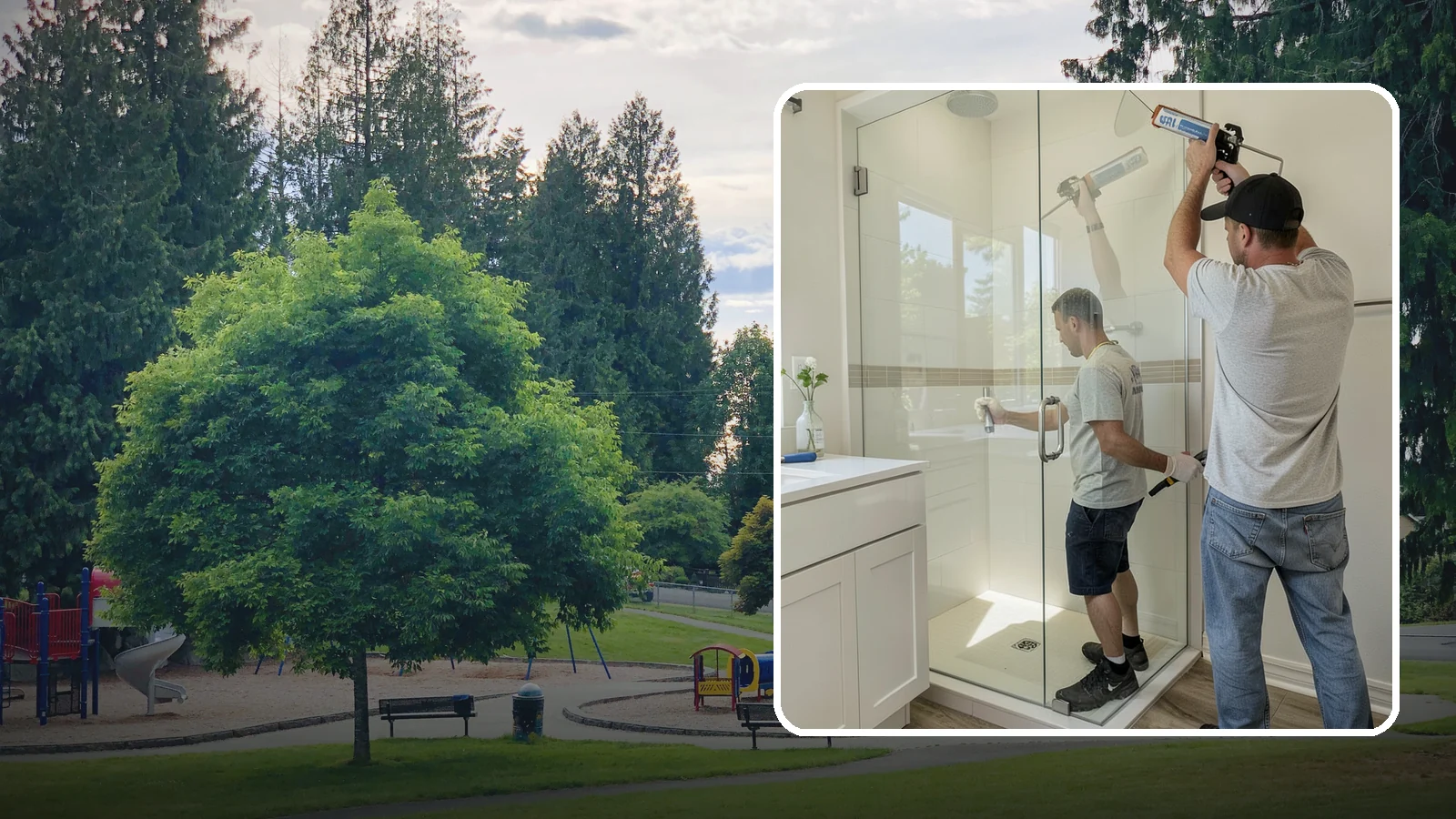 Shower Door Installation in Bonney Lake, Pierce County, WA - A shower door installation adds a clean glass enclosure that keeps water contained and looks refined.