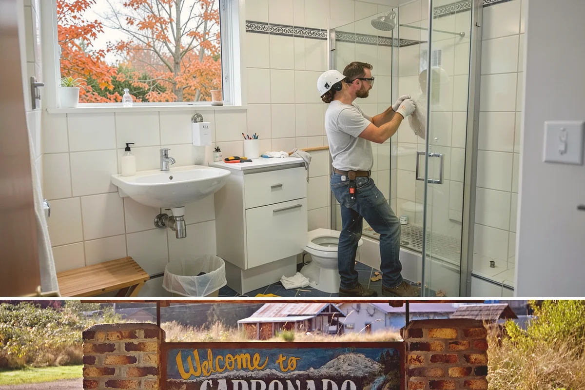 Shower Door Installation in Carbonado, Pierce County, WA - Glass doors are typically installed near the end of a remodel and can be scheduled comfortably in any season.