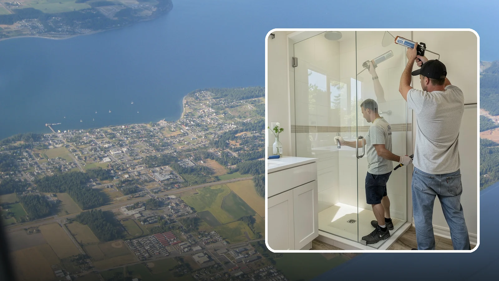 Shower Door Installation in Coupeville, Island County, WA - A shower door installation adds a clean glass enclosure that keeps water contained and looks refined.