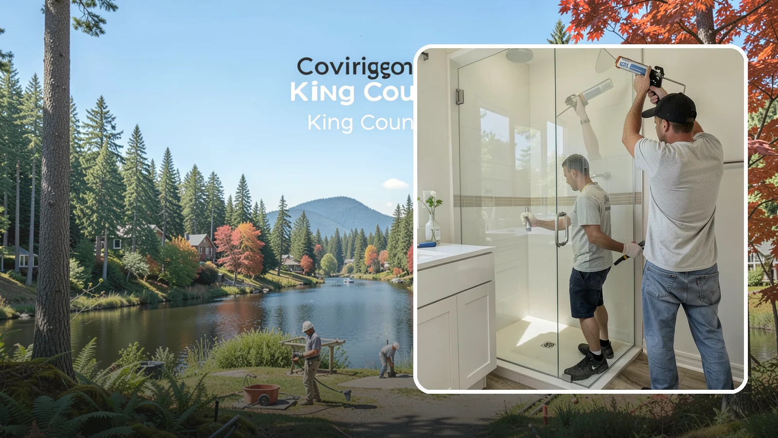 Shower Door Installation in Covington, King County, WA - A shower door installation adds a clean glass enclosure that keeps water contained and looks refined.