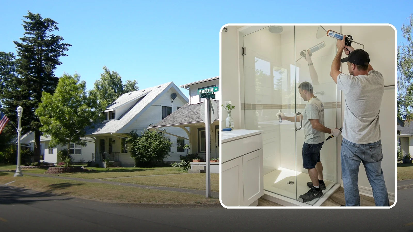 Shower Door Installation in DuPont, Pierce County, WA - A shower door installation adds a clean glass enclosure that keeps water contained and looks refined.