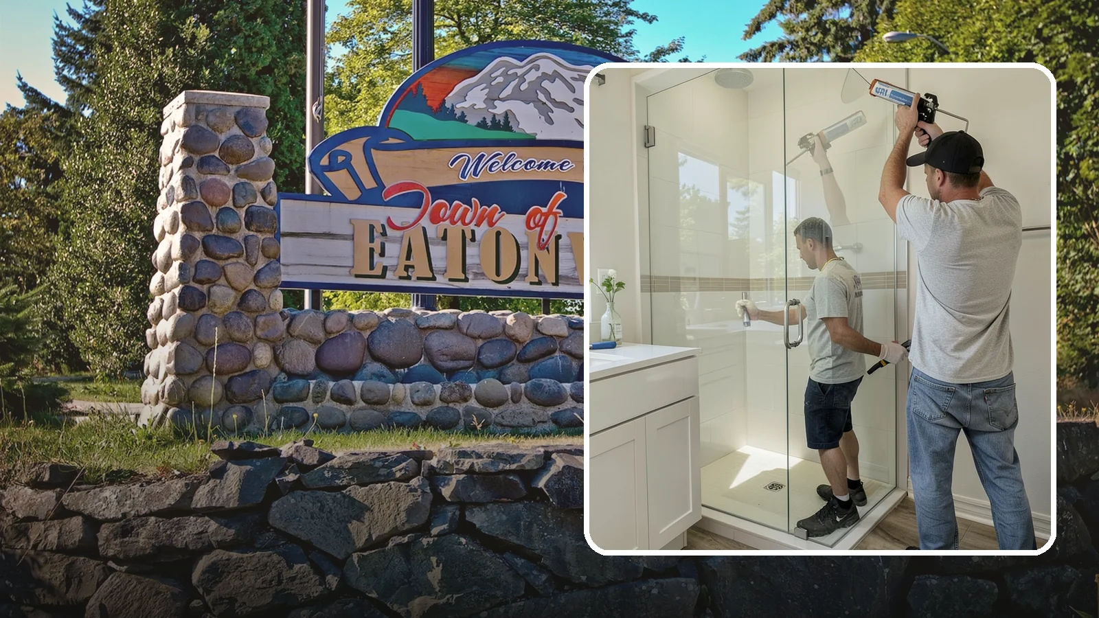 Shower Door Installation in Eatonville, Pierce County, WA - A shower door installation adds a clean glass enclosure that keeps water contained and looks refined.
