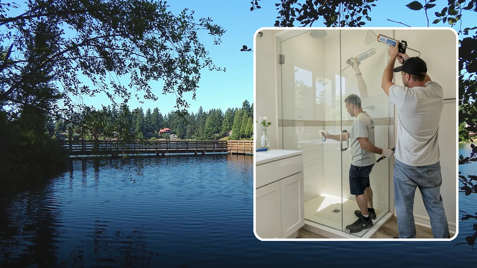 Shower Door Installation in Federal Way, King County, WA - A shower door installation adds a clean glass enclosure that keeps water contained and looks refined.