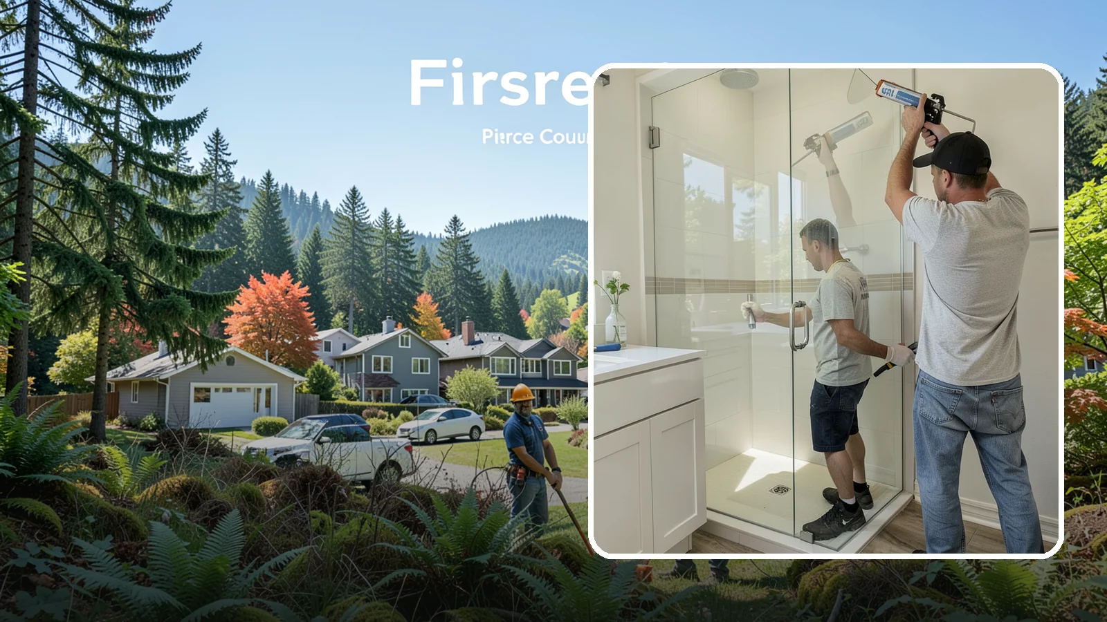 Shower Door Installation in Fircrest, Pierce County, WA - A shower door installation adds a clean glass enclosure that keeps water contained and looks refined.