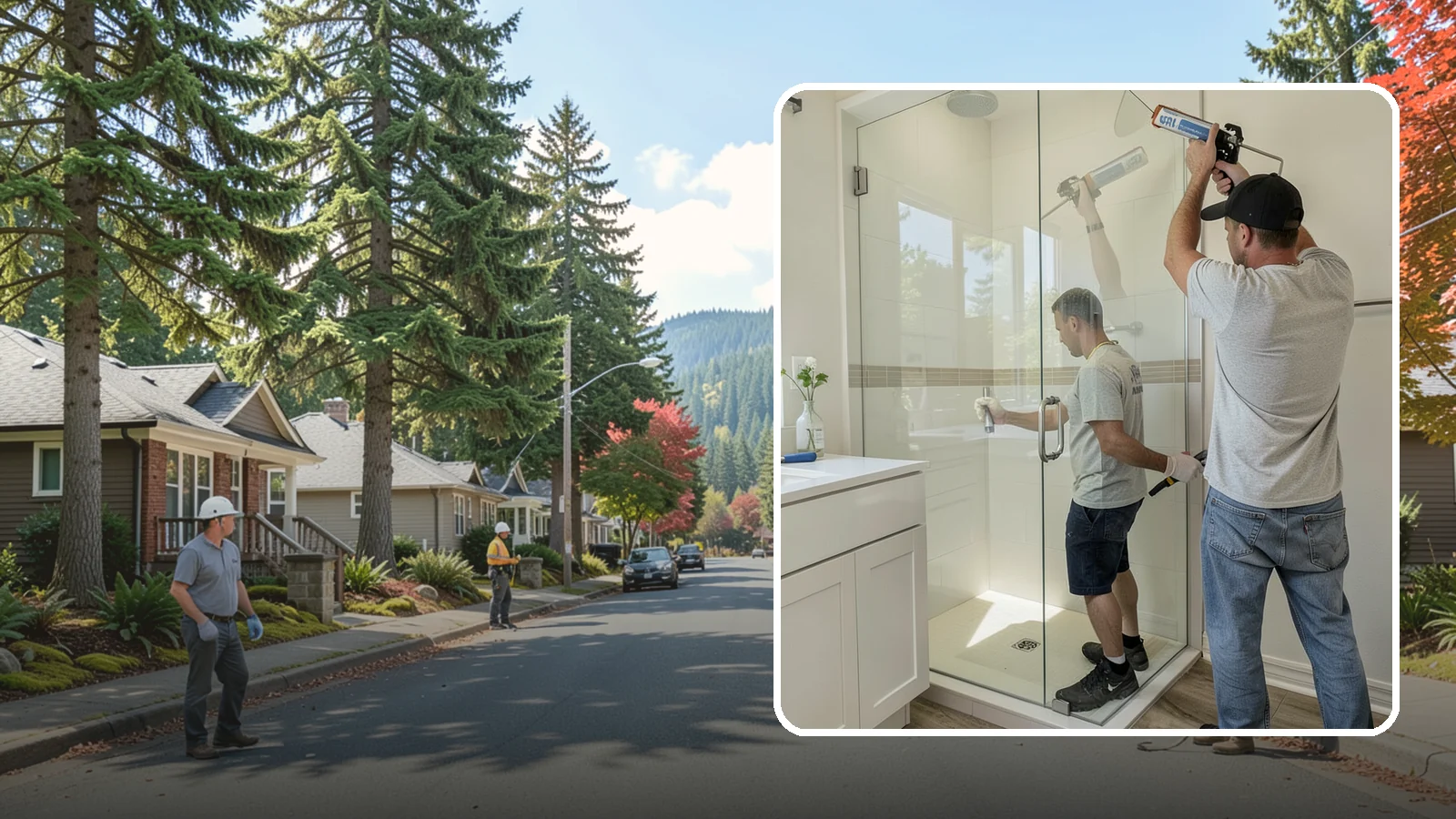 Shower Door Installation in Hunts Point, King County, WA - A shower door installation adds a clean glass enclosure that keeps water contained and looks refined.