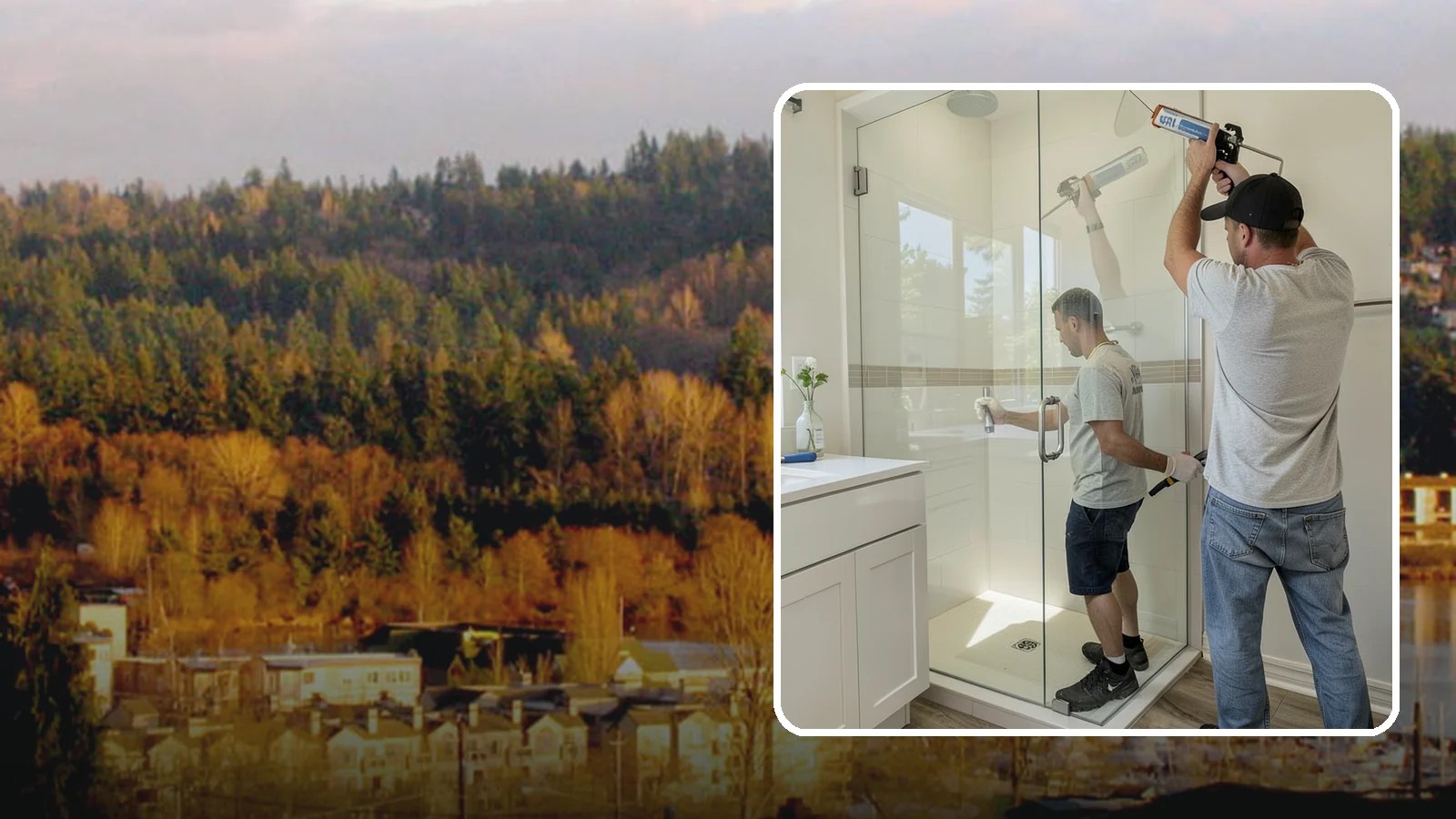 Shower Door Installation in Kenmore, King County, WA - A shower door installation adds a clean glass enclosure that keeps water contained and looks refined.