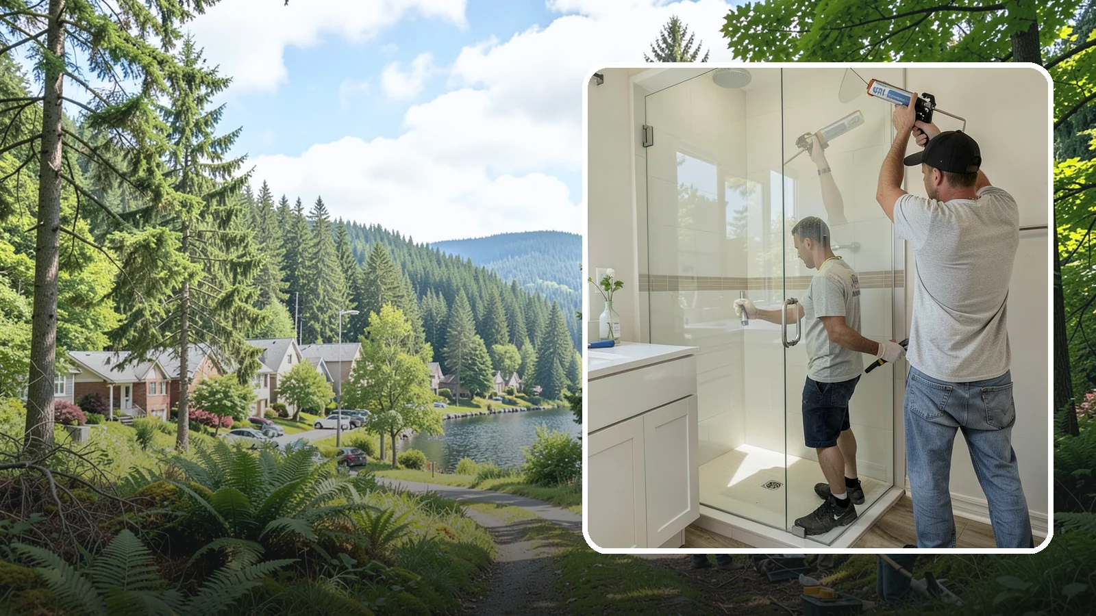 Shower Door Installation in Lake Forest Park, King County, WA - A shower door installation adds a clean glass enclosure that keeps water contained and looks refined.