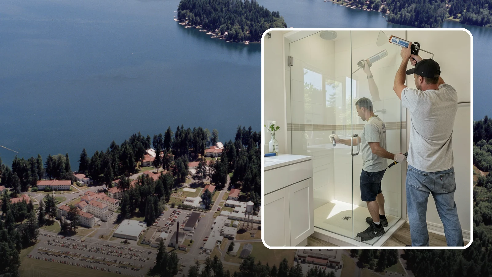 Shower Door Installation in Lakewood, Pierce County, WA - A shower door installation adds a clean glass enclosure that keeps water contained and looks refined.