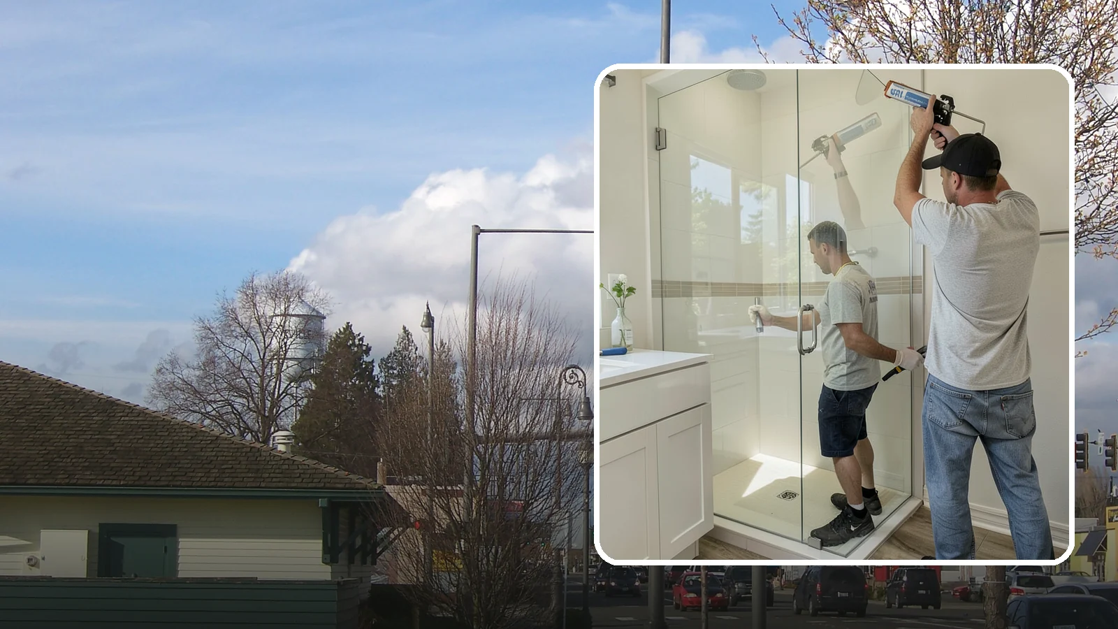 Shower Door Installation in Marysville, Snohomish County, WA - A shower door installation adds a clean glass enclosure that keeps water contained and looks refined.