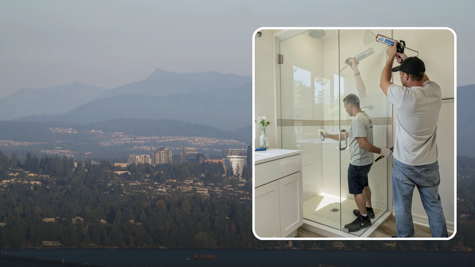 Shower Door Installation in Medina, King County, WA - A shower door installation adds a clean glass enclosure that keeps water contained and looks refined.