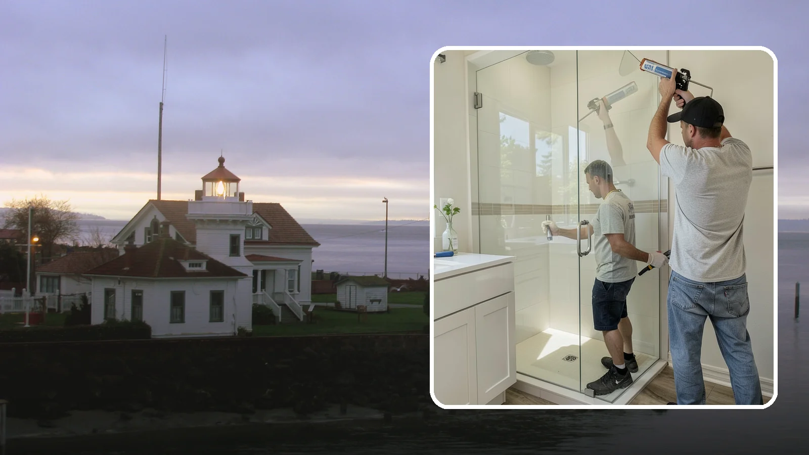 Shower Door Installation in Mukilteo, Snohomish County, WA - A shower door installation adds a clean glass enclosure that keeps water contained and looks refined.