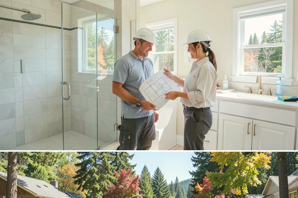 Shower Door Installation in Orting, Pierce County, WA - Glass doors are typically installed near the end of a remodel and can be scheduled comfortably in any season.