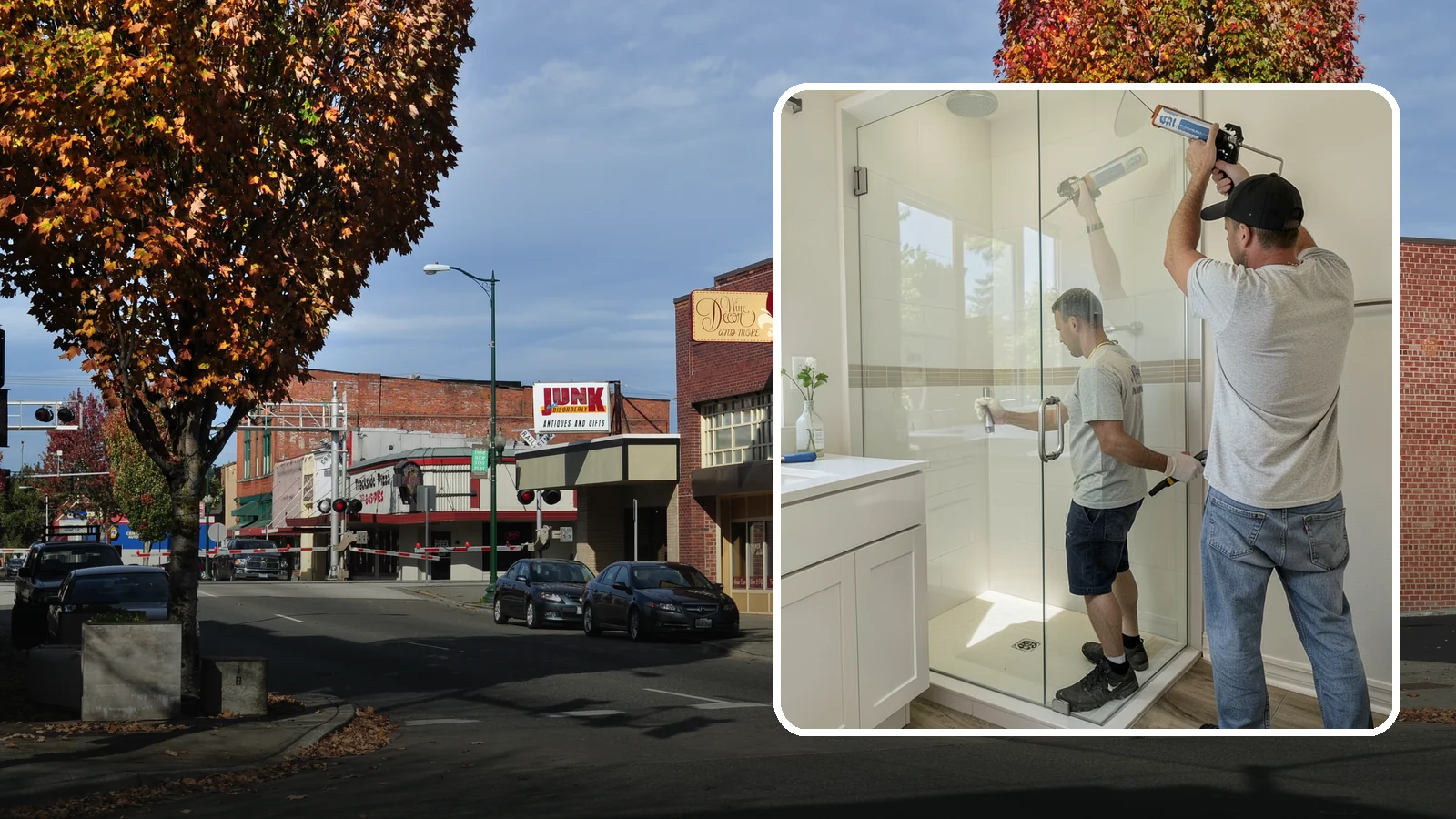 Shower Door Installation in Puyallup, Pierce County, WA - A shower door installation adds a clean glass enclosure that keeps water contained and looks refined.