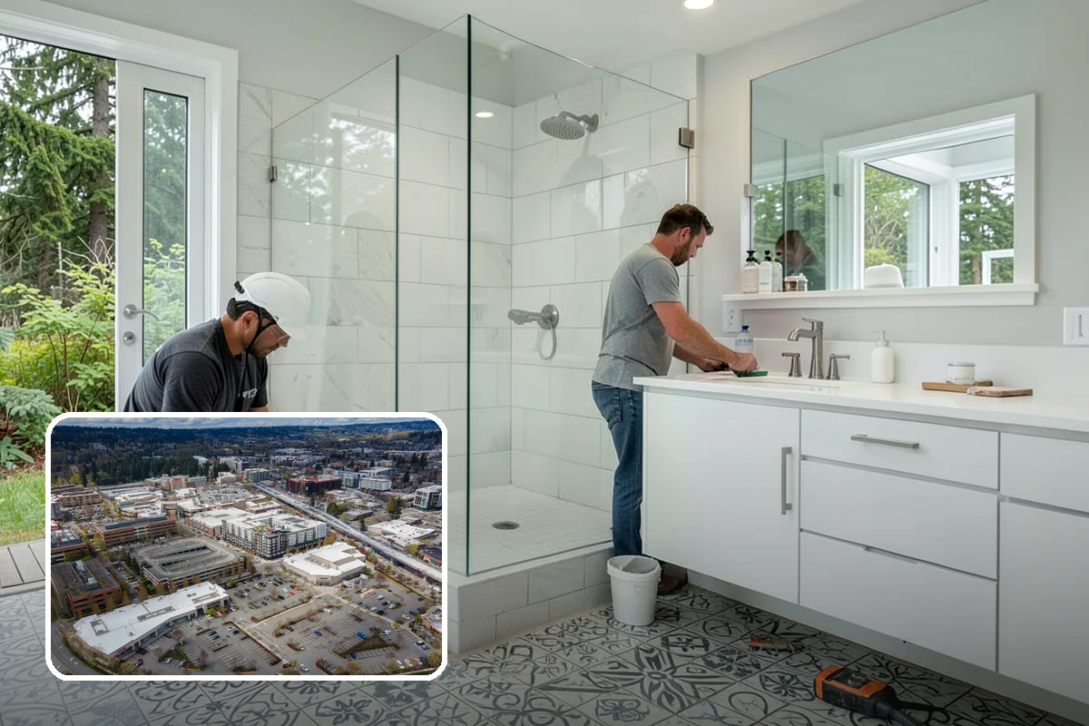 Shower Door Installation in Redmond, King County, WA - Keeps water neatly contained in the shower