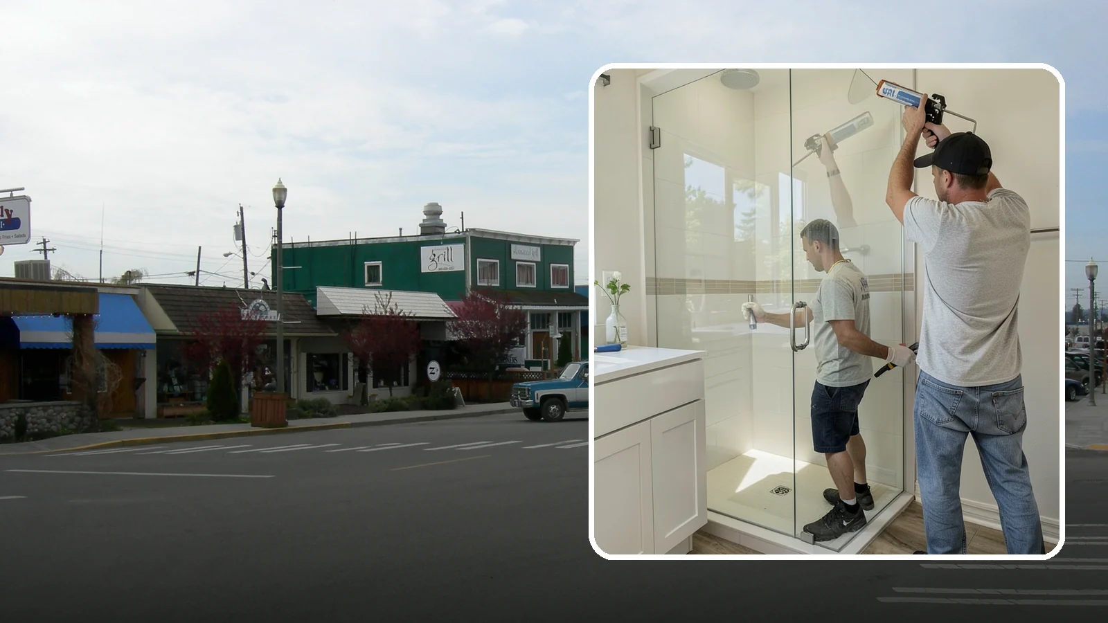 Shower Door Installation in Stanwood, Snohomish County, WA - A shower door installation adds a clean glass enclosure that keeps water contained and looks refined.