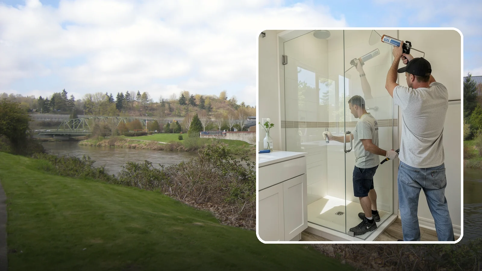 Shower Door Installation in Tukwila, King County, WA - A shower door installation adds a clean glass enclosure that keeps water contained and looks refined.