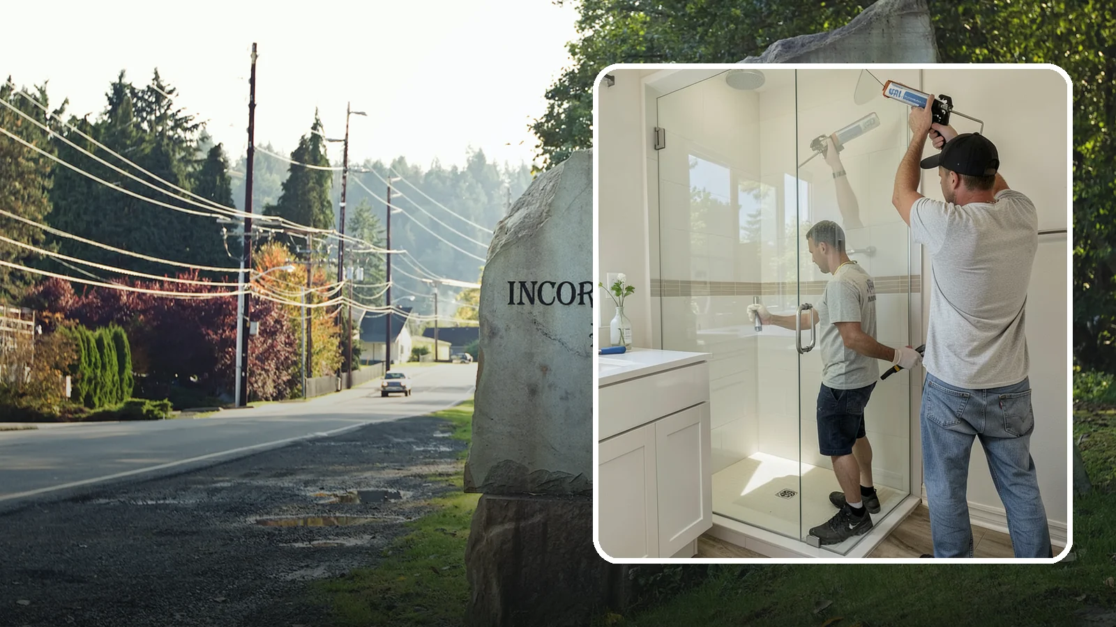 Shower Door Installation in Wilkeson, Pierce County, WA - A shower door installation adds a clean glass enclosure that keeps water contained and looks refined.
