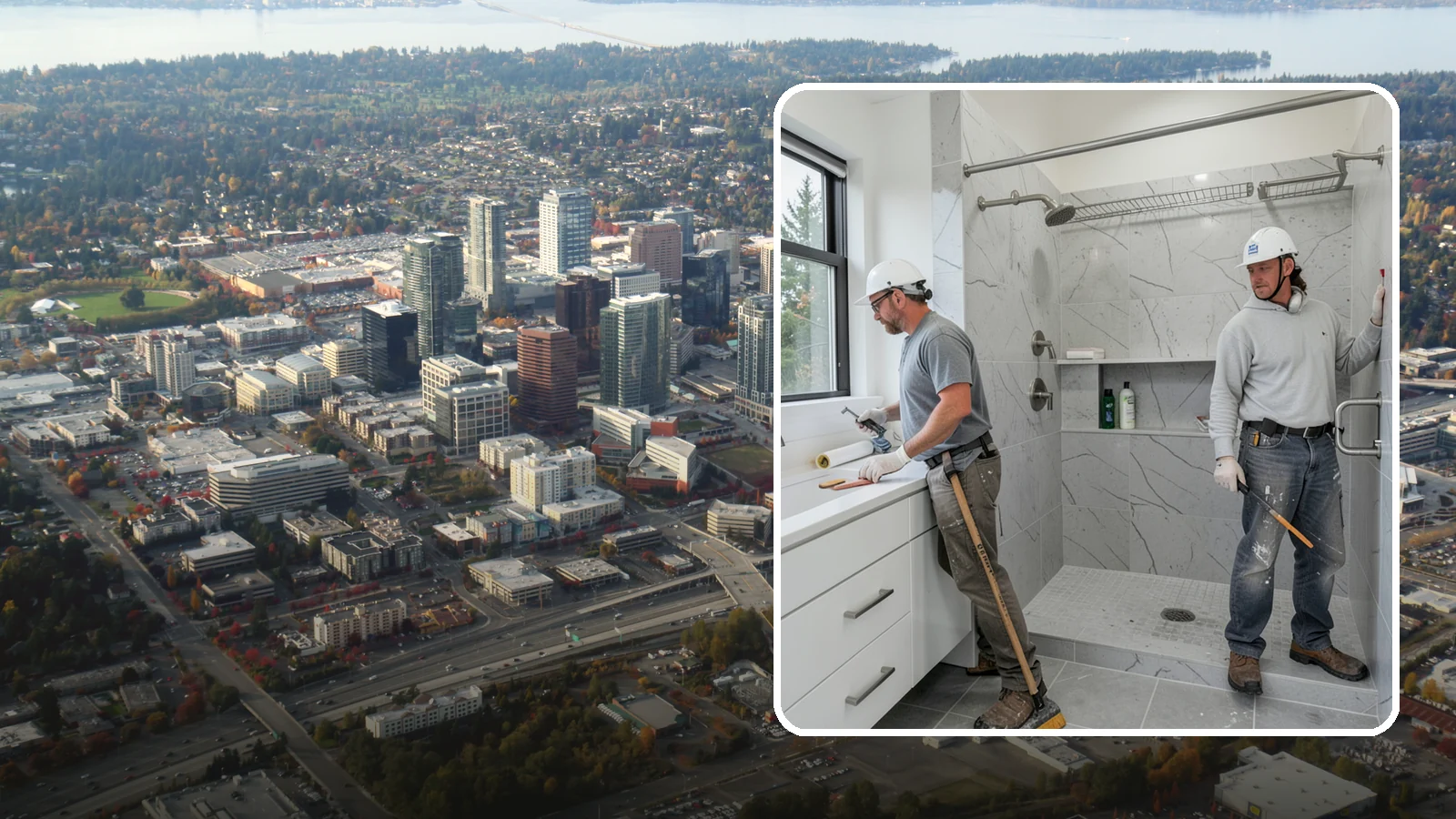 Shower Niche Installation in Bellevue, King County, WA - A shower niche installation carves a recessed shelf into the wall for tidy, reachable storage.